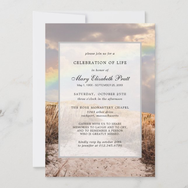 Invitación Camino de playa y celebración de la vida en el arc (Anverso)