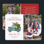 Invitación Camión azul acuarela | Foto de feriado de navidade<br><div class="desc">Esta colección representa una icónica escena navideña: el auto familiar que se dirige a casa con el árbol de Navidad perfecto encima. Lleno de encanto estos diseños invocan nostalgia festiva. Esta bonita tarjeta de Navidades es un encantador tema de vacaciones perfecto para cualquiera en su lista de correo. Más espacio...</div>