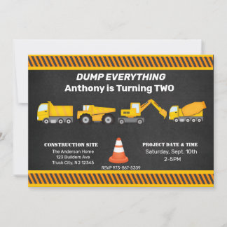 Invitación Camión, camiones y más camiones