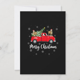 Invitación Camión de árbol de navidad de Santa Riding Greyhou