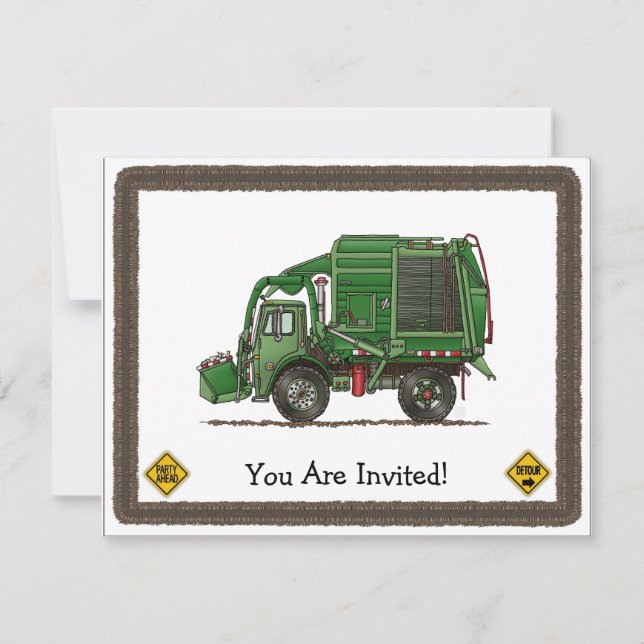 Invitación Camión de basura (Anverso)