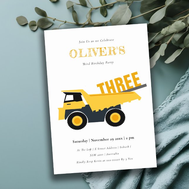 Invitación Camión de basurero de construcción para cualquier  (Subido por el creador)