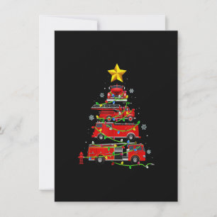 Invitación Camión de bomberos árbol de Navidad camiseta hombr