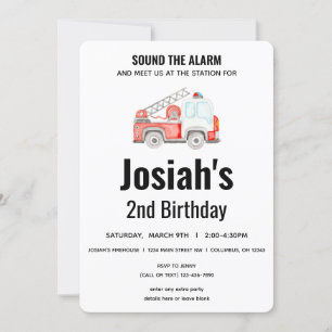 Invitación Camión de bomberos - Bombero - Sonar el cumpleaños