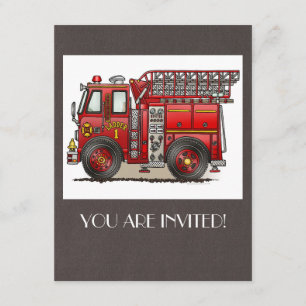 Invitación Camión de bomberos de carga