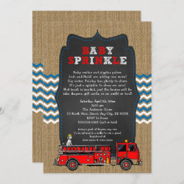 Invitación Camión de bomberos: rociado de bebé, ducha de bebé