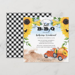 Invitación Camión de calabaza de otoño | Sunflowers Baby BBBQ