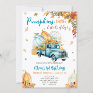 Invitación Camión de calabaza Fiesta de cumpleaños del niño d
