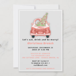 Invitación Camión de coche Merry Christmas Brunch Dinner Rubo