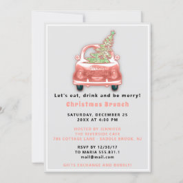 Invitación Camión de coche Merry Christmas Brunch Dinner Rubo