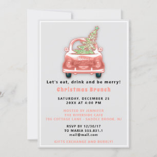 Invitación Camión de coche Merry Christmas Brunch Dinner Rubo