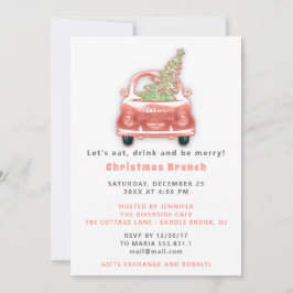Invitación Camión de coche Merry Christmas Brunch Dinner Whit
