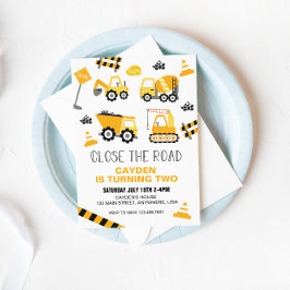 Invitación Camión de Construcción Cumpleaños