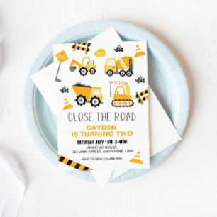 Invitación Camión de Construcción Cumpleaños