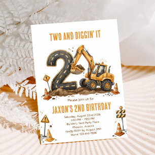 Invitación Camión de Construcción Cumpleaños 2
