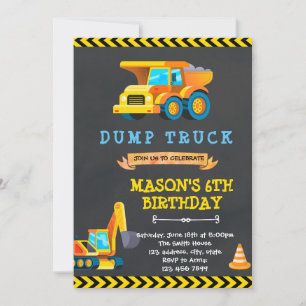 Invitación Camión de construcción lindo