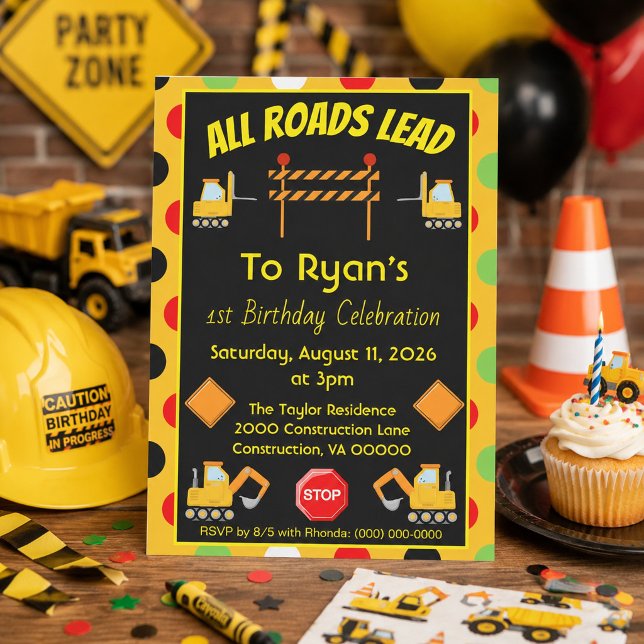 Invitación Camión de Construcción para Fiesta de Cumpleaños (Subido por el creador)