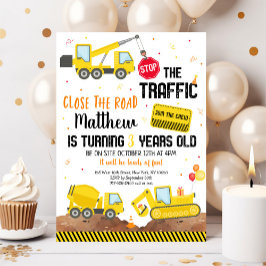 Invitación Camión de construcción volcado Camión excavador Cu