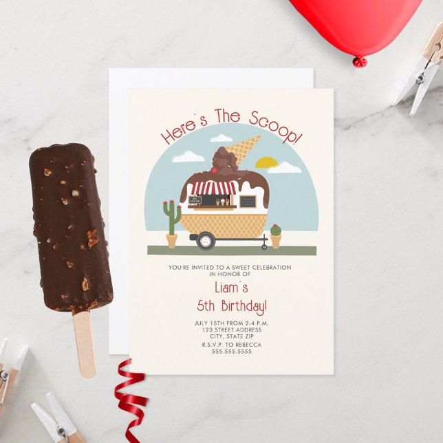 Invitación Camión de crema de chocolate Scoop (Subido por el creador)