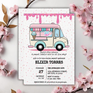 Invitación Camión de crema de hielo Dispersa Baby Shower