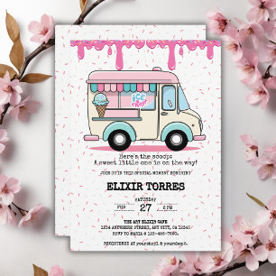 Invitación Camión de crema de hielo Dispersa Baby Shower