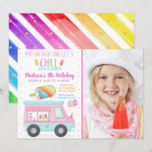 Camión de Crema de Hielo Popsicle Arcoiris Cumplea
