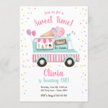 Camión de crema de hielo, tiempo dulce, Chica rosa