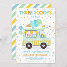 Camión De Crema De Hielo Tres Cucharas De Divertid