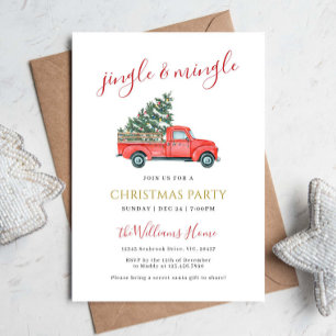 Invitación Camión de granja y Fiesta de jingle y mingle de ár