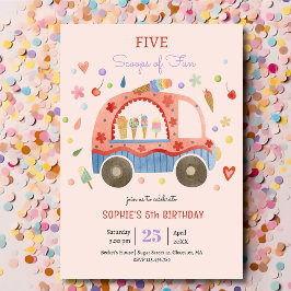 Invitación Camión de helados Casuales de divertidos niños cum