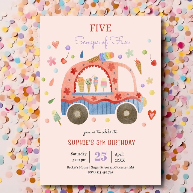 Invitación Camión de helados Casuales de divertidos niños cum (Subido por el creador)