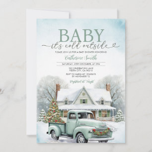 Invitación Camión de invierno bebé está frío fuera de Baby Sh