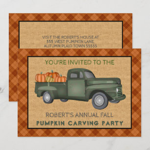 Invitación Camión de la granja de animales de la época de Hal