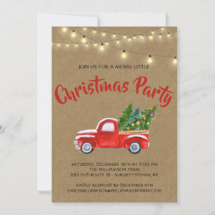 Invitación Camión de Navidad Una Fiesta de Navidad Pequeña y 