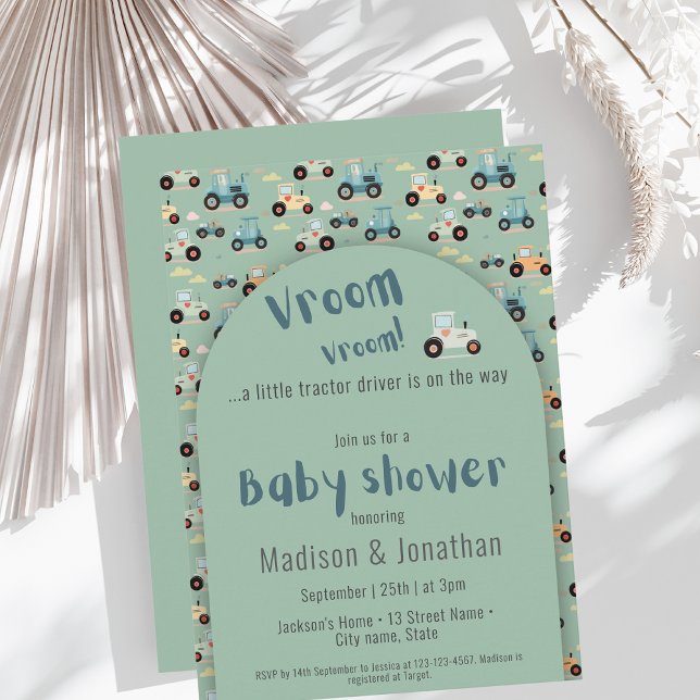 Invitación Camión de tractores granjeros niño ducha de bebé I (Subido por el creador)