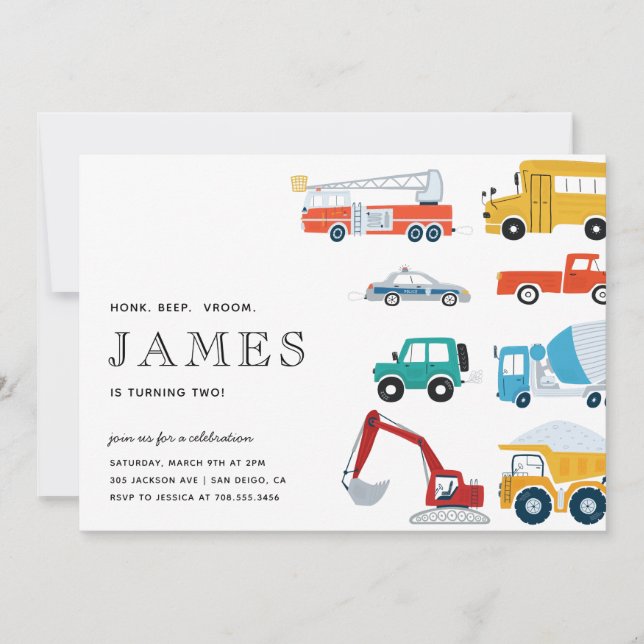 Invitación Camión de Transporte de la Ciudad Segunda Fiesta d (Anverso)