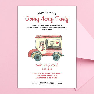Invitación Camión de transporte de oso suave que se va Fiesta