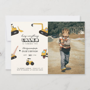 Invitación Camión de vertedero de construcción Niños Fiesta d