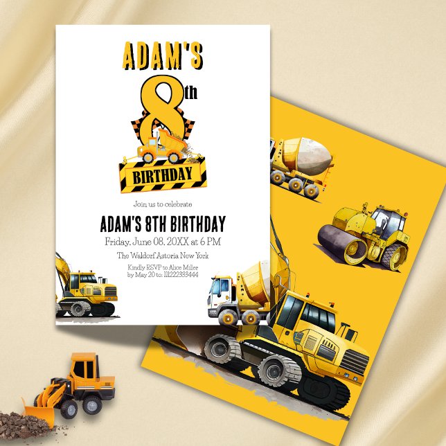 Invitación Camión de vertedero Fiesta de Cumpleaños Octavo (Subido por el creador)