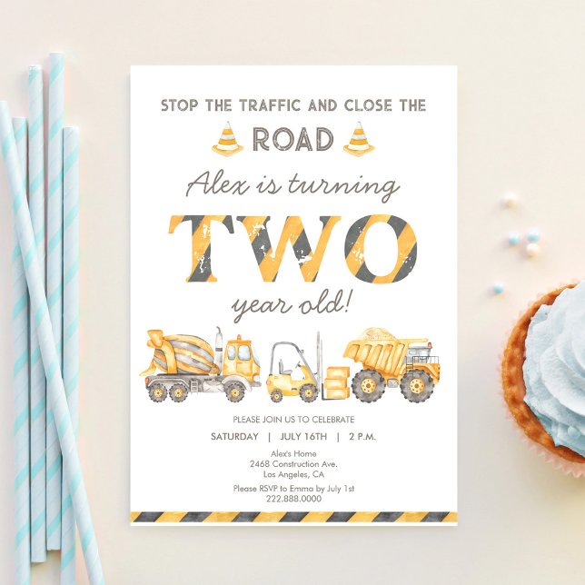 Invitación Camión de Volquete de Construcción Cumpleaños del  (Subido por el creador)