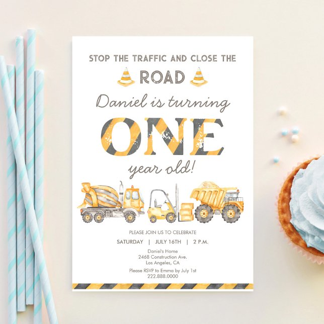 Invitación Camión de Volquete de Construcción Cumpleaños del  (Subido por el creador)