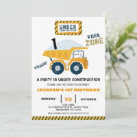 Camión de zona laboral en construcción Cumpleaños