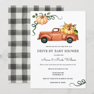 Invitación Camión del otoño de calabaza por Baby Shower