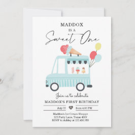 Invitación Camión helado primer cumpleaños Invitar a niño dul