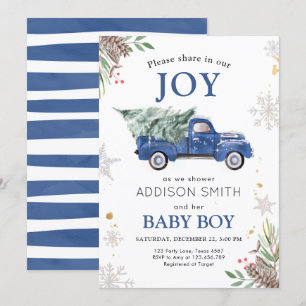 Invitación Camión invernal comparta alegría Baby Shower Frío 