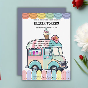 Invitación Camión moderno con crema de hielo aspira Baby Show