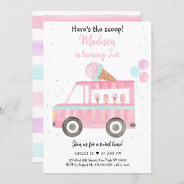 Invitación Camión moderno de helado para cumpleaños