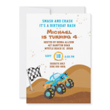 Camión Monstruo Azul 4ª Carreras de cumpleaños