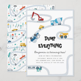 Invitación Camión Niño Partido de Segundo Cumpleaños lo desca