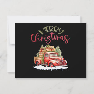 Invitación Camión Rojo Feliz Navidad Árbol Santa Adorable Vin